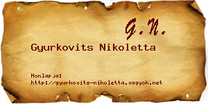 Gyurkovits Nikoletta névjegykártya